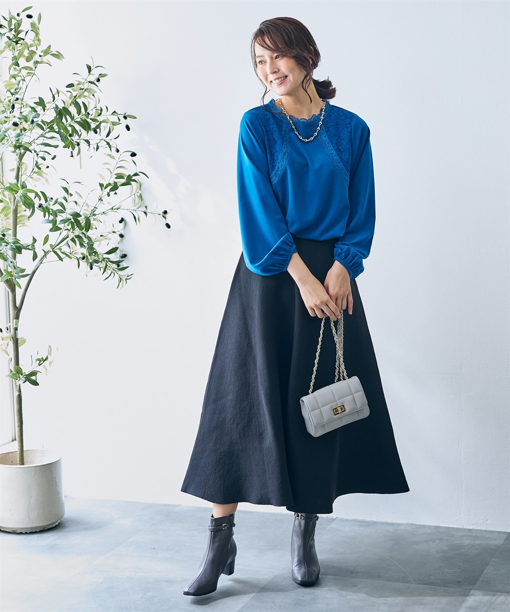 Aラインニットフレアスカート【Hana服】 通販【ニッセン】