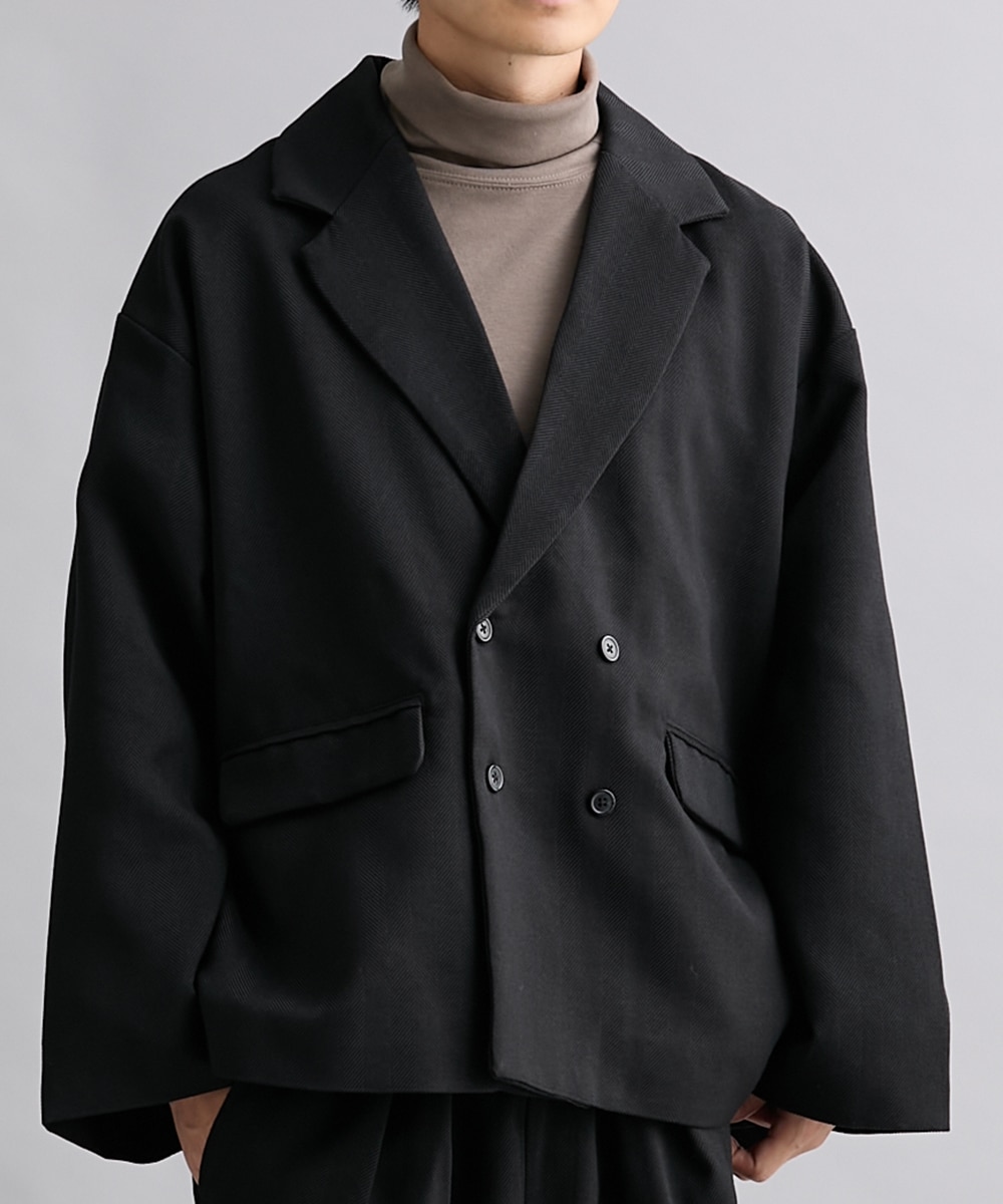 セットアップ可能】ツイード オーバーサイズ ダブルテーラード