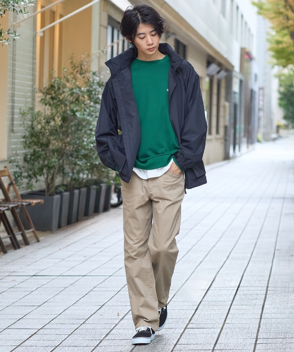 ストレッチ素材 ゆったりストレートチノパンツ（ウエスト後ゴム仕様