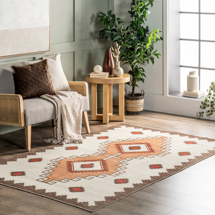 Imelda Aztec Machine Washable Area Rug — nuLOOM