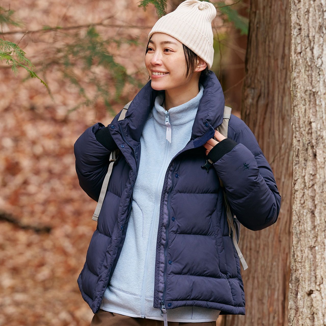 Foxfire - マイクロパフボリュームネックジャケット/ネイビー | ラスエ