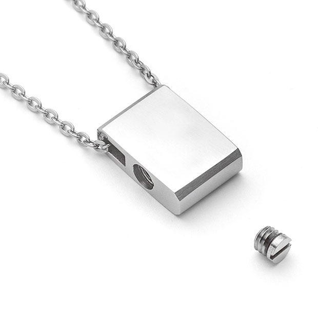 特約店限定＞遺骨ペンダント 2way ステンレス スクエア 刻印可