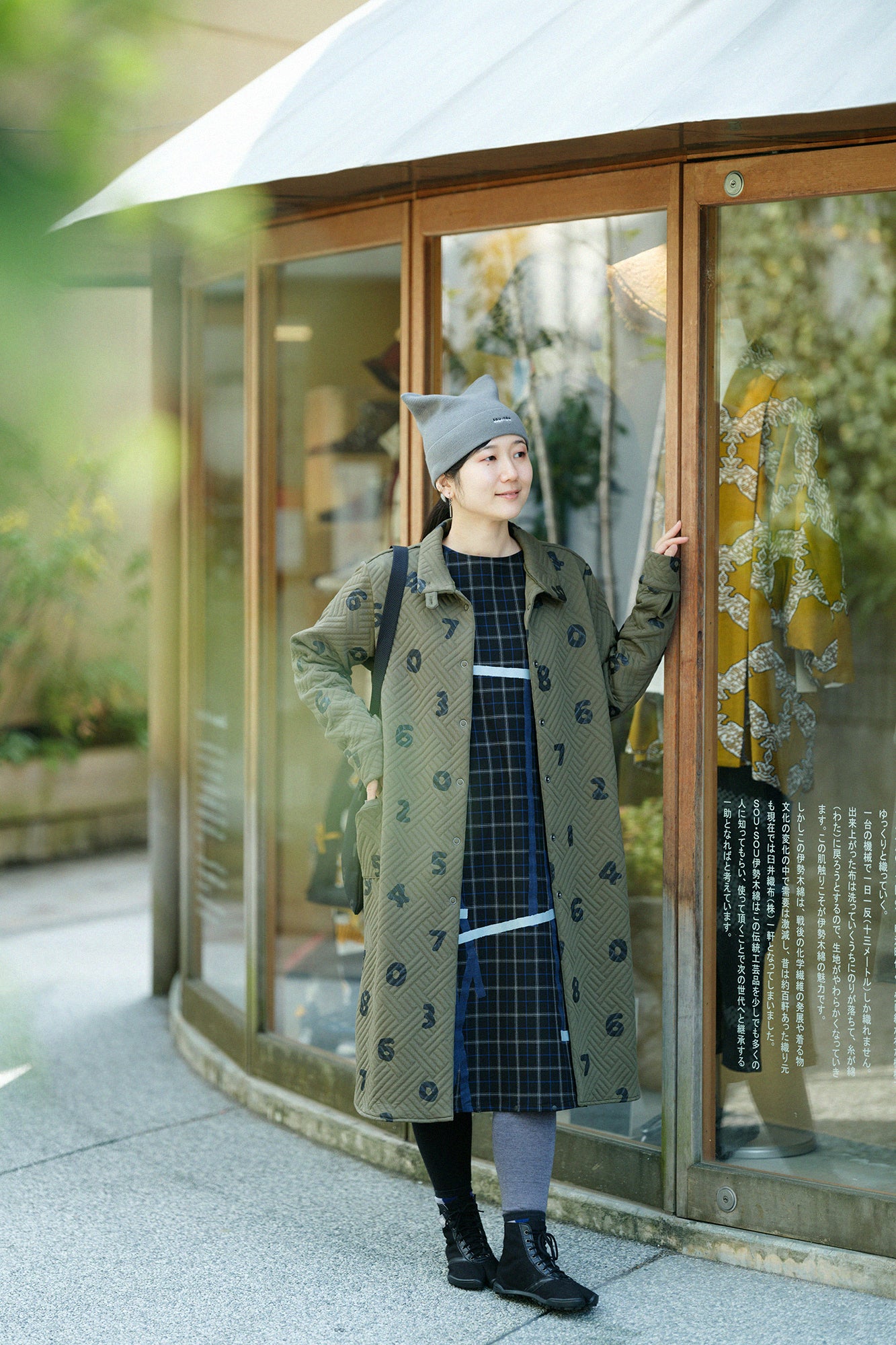 ソフトサーモ(R) 裏起毛チェック BIKEワンピース／鳶（とび）