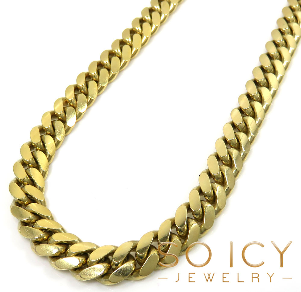 Buy 10k Yellow Gold Thick Miami Chain 20-32 Inch 8.2mm Online at