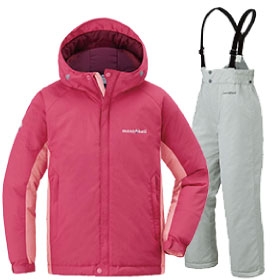 montbell/モンベル/パウダーライトジャケット上下セット Kid's ローズ