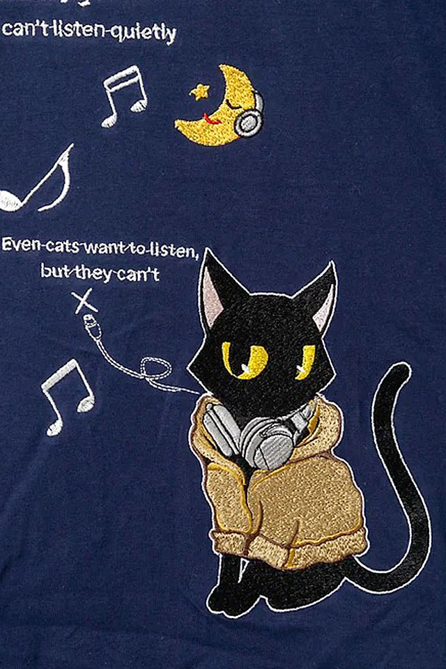 ラミ＆アール 静かに聞けない夜ジャケット LIN AL-75725 黒猫 ネコ