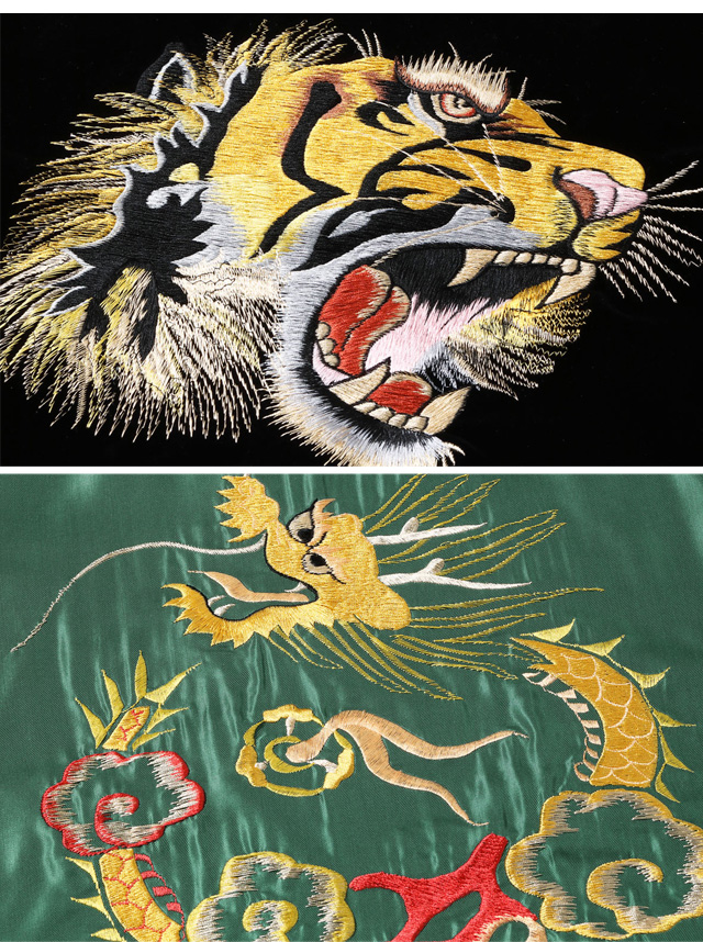 Mid 1950s Style 別珍ツートーン×アセテートリバーシブルスカジャン