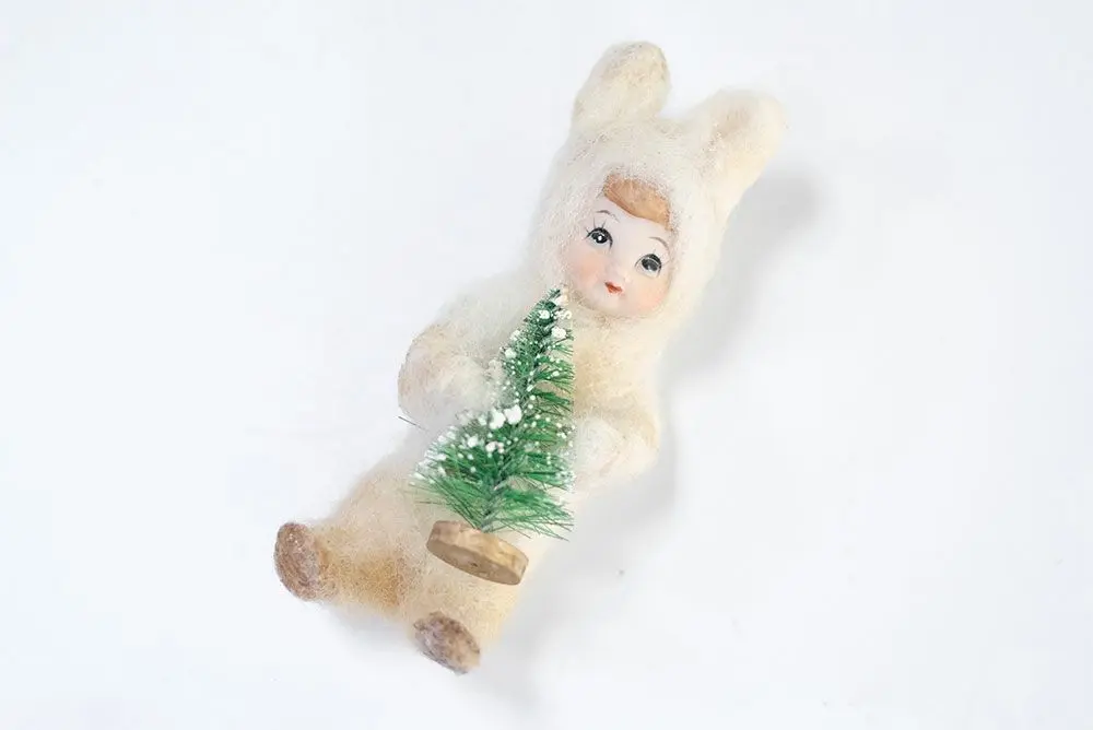 ヴィンテージ ウサギのミニョネット フランス 小さなビスクドール