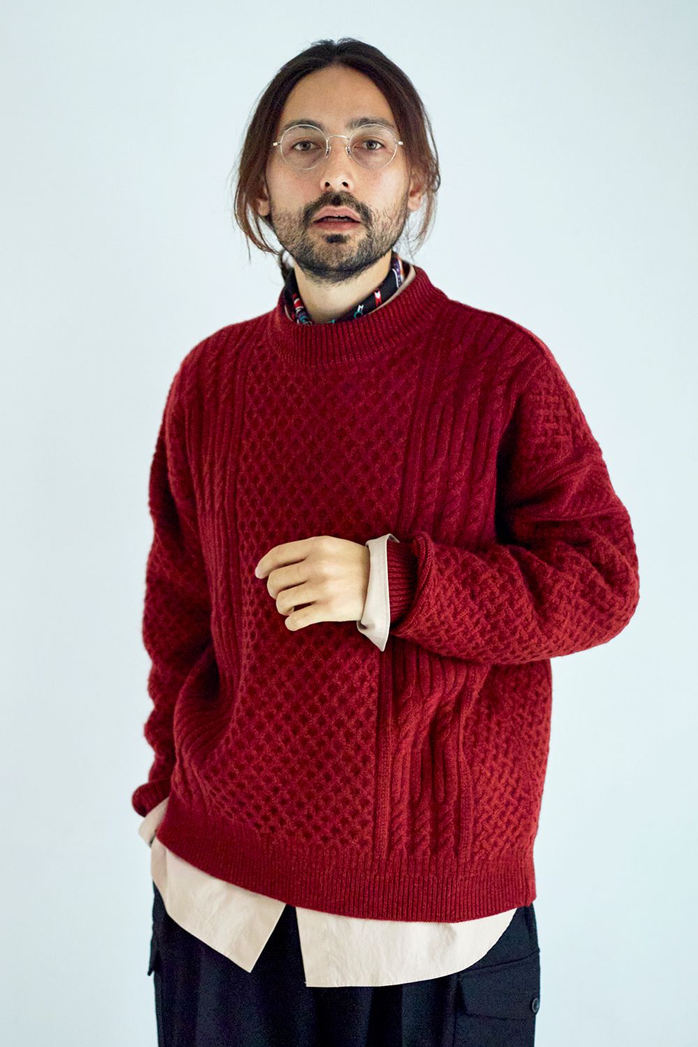 YASHIKI - 【ラスト1点】Tokei Knit(BURGUNDY) | Salty