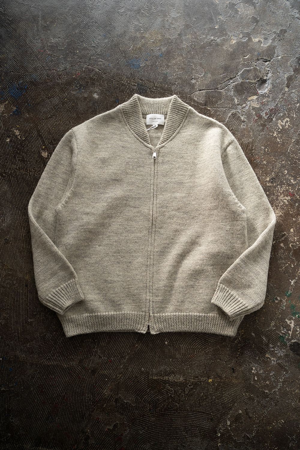 STILL BY HAND - 【ラスト1点】英国羊毛ニットブルゾン(GRAY) | Salty