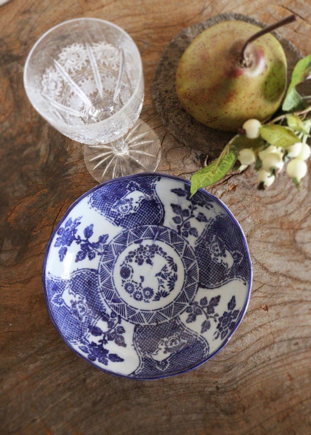 染付印判なます皿 膾皿 獅子紋様 犬紋様 Antique Sam's Collection