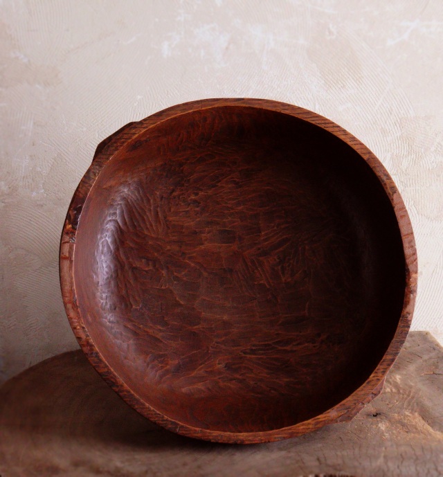 李朝木鉢脚付き 木製捏鉢 民藝 茶卓 ミニテーブル 木鉢 李朝家具
