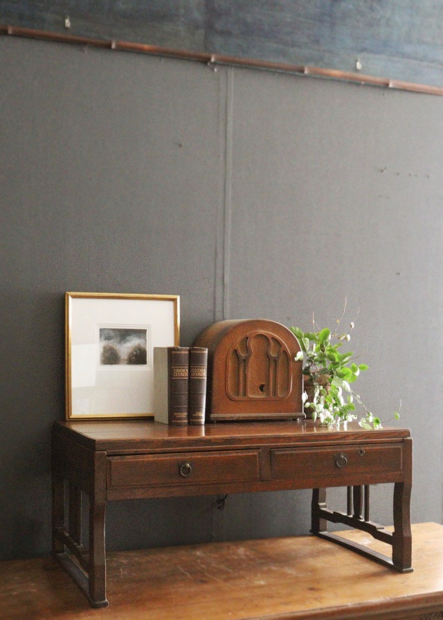 側面デザイン文机 勉強机 古家具 古道具 勉強机 テーブル 送料込み