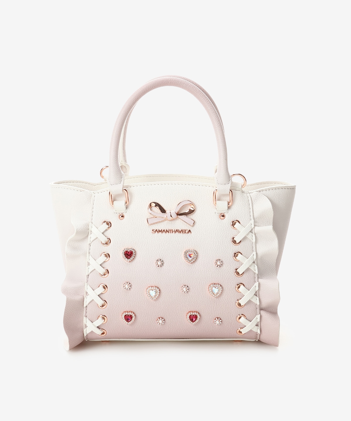 レースアップハートビジューグラデーションフラッタ―(ミニ)(FREE