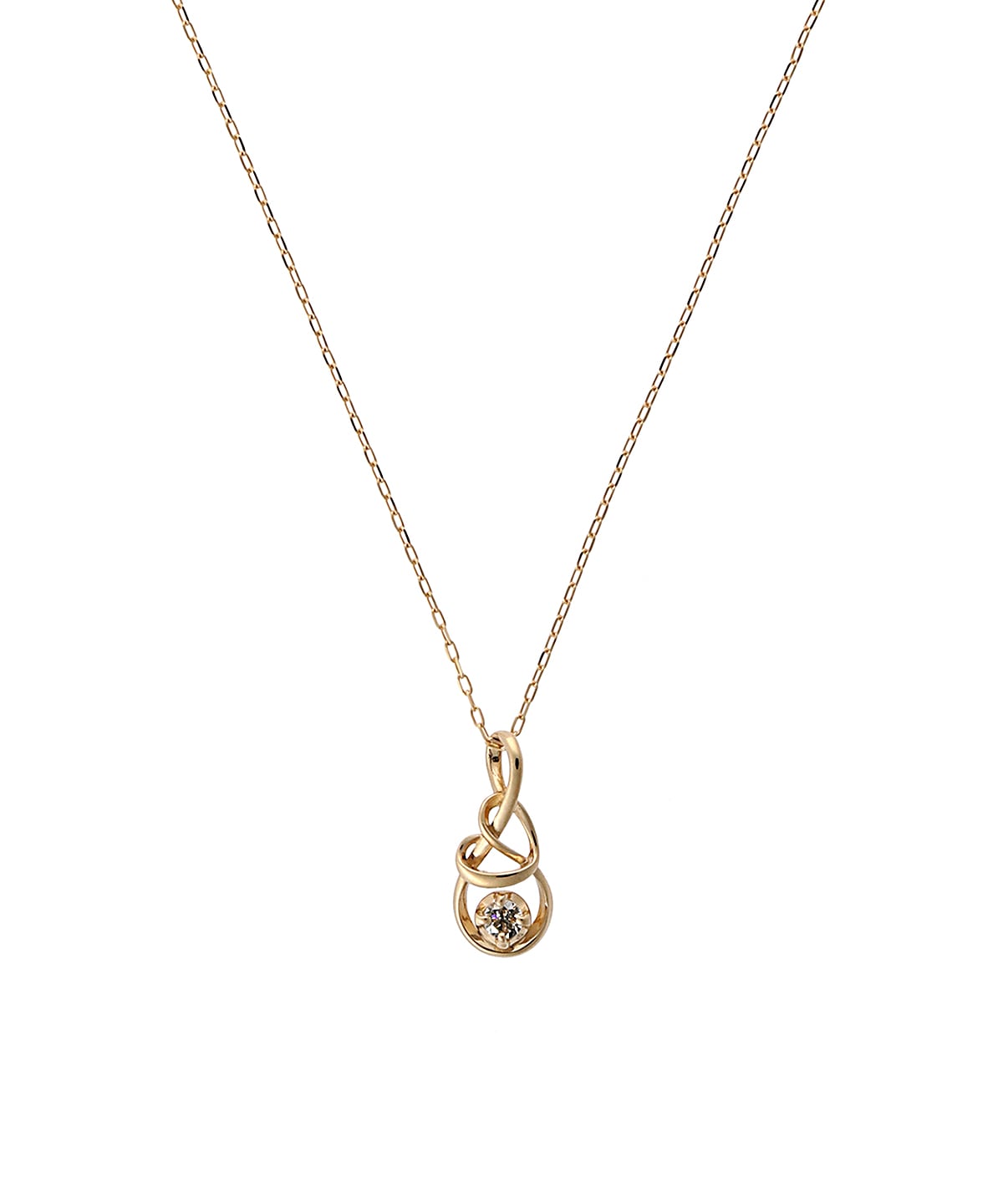 K18 YG Infinity Love Knot ネックレス(40cm K18 イエロー): Samantha