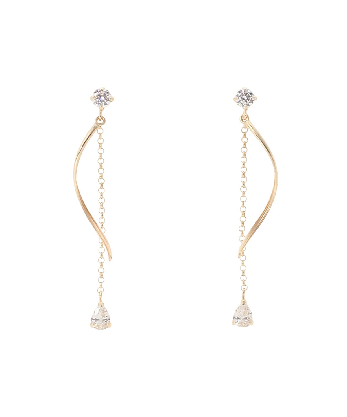 K10 YG ロングチェーンピアス(FREE K10 イエロー): Samantha Tiara