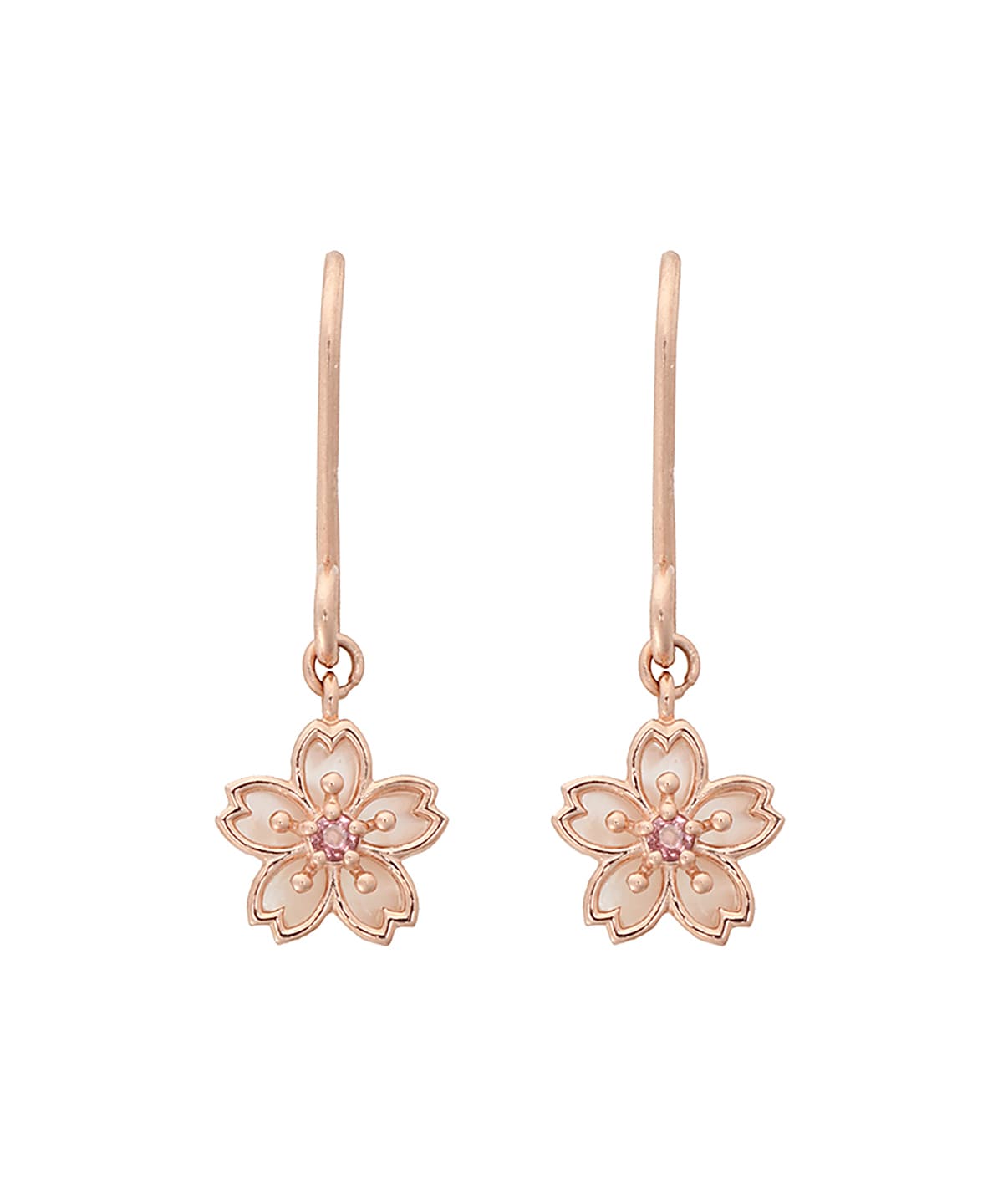 サクラ フレームワイヤーピアス(FREE SILVER PGメッキ