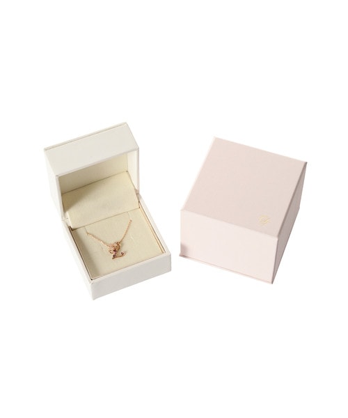 K18 SPG フラワーレターズイニシャルネックレス 小 (L)(40cm K18