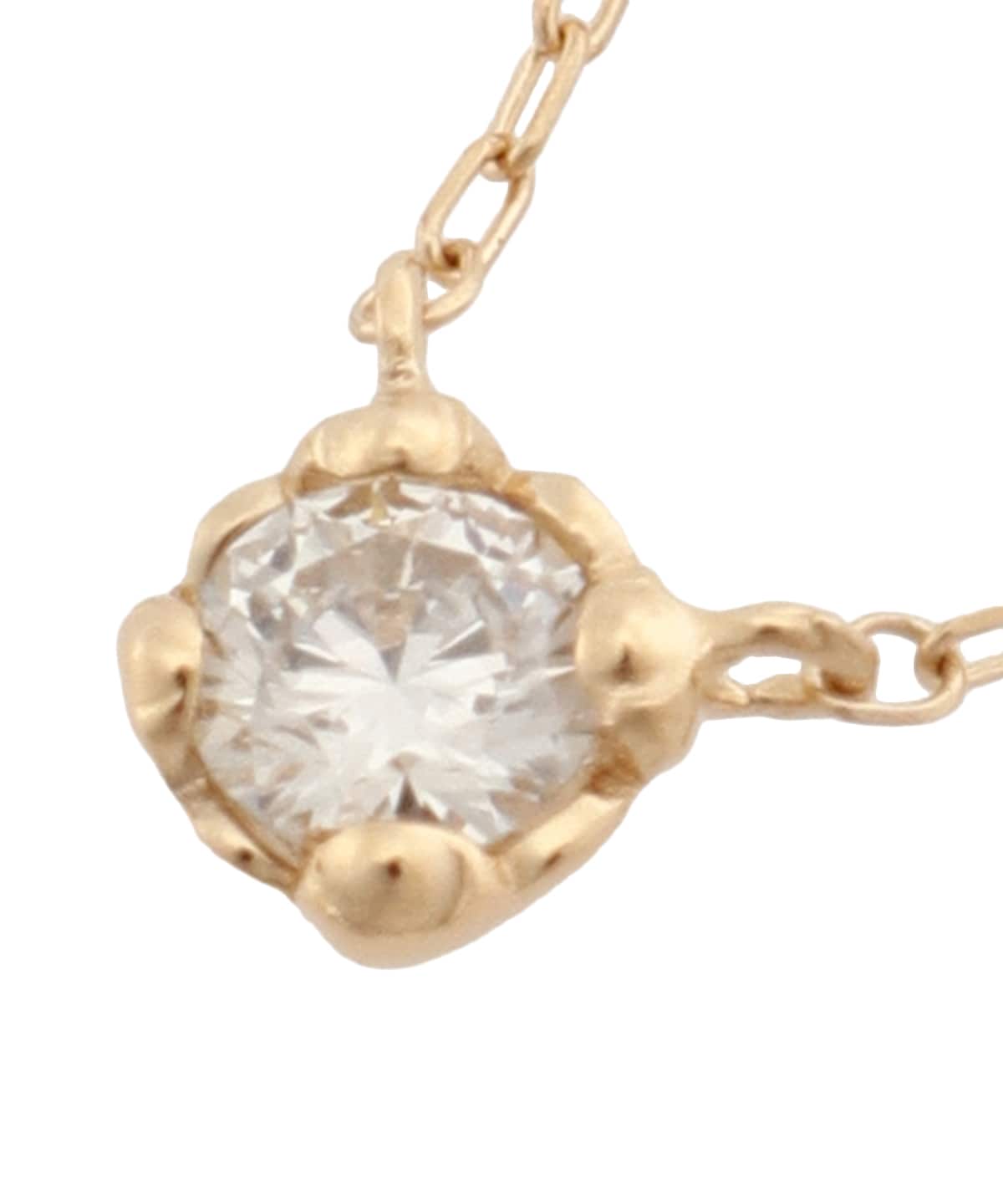 K18 YG 一粒ダイヤモンドネックレス(中)(40cm K18 YG): Samantha