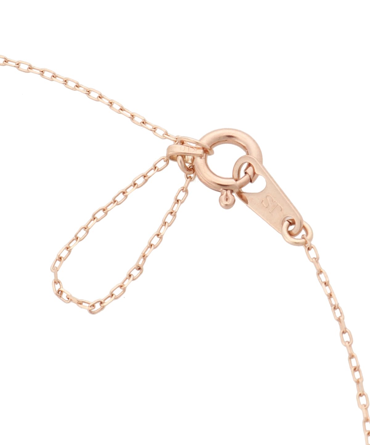 K10 PG ローズクォーツハートネックレス(小)(40cm K10 PG