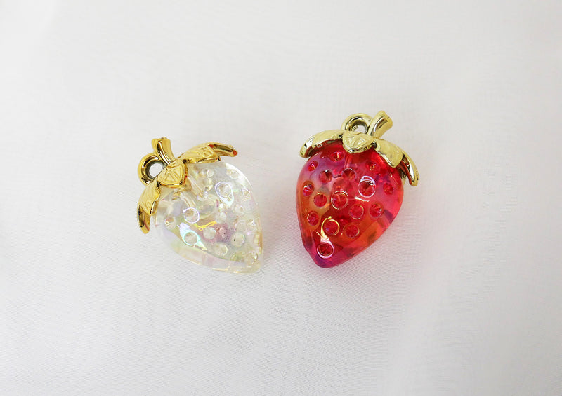 パーツチャーム】クリアいちご- 2-ラインストーン・スワロフスキーの品