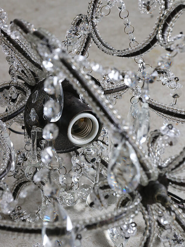 SGDシャンデリア1灯Juliaシャビーグレー - サラグレース