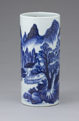 329 古瀬戸染付桃仙人吹き出し図猪口 無傷 江戸中期 329 古瀬戸染付桃