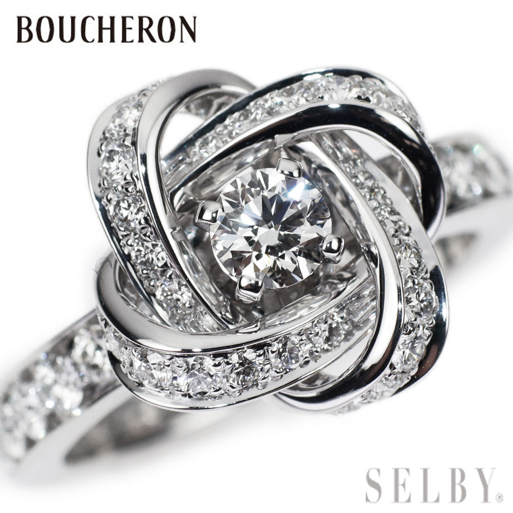 ブシュロン K18WG ダイヤモンド リング アバ ピヴォワンヌ ソリテール