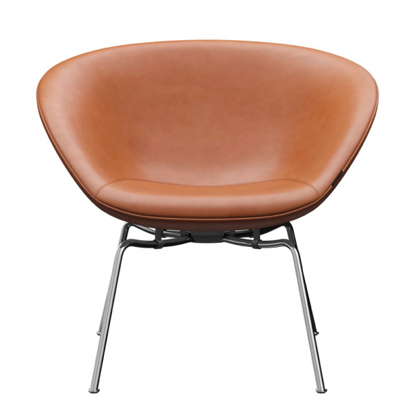 ポットチェア / グレースレザー ウォルナット クローム脚FRITZ HANSEN