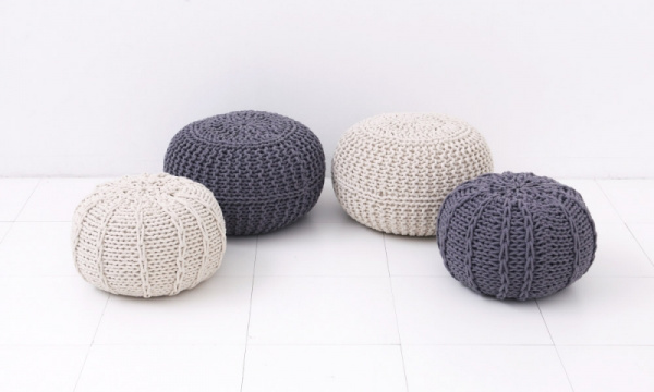ニットプフS 40cm クッション オットマン / ナチュラルJasleen