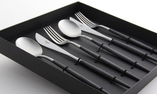 ディナーギフト6本セット ゴア GOA / ブラック×シルバーCutipol