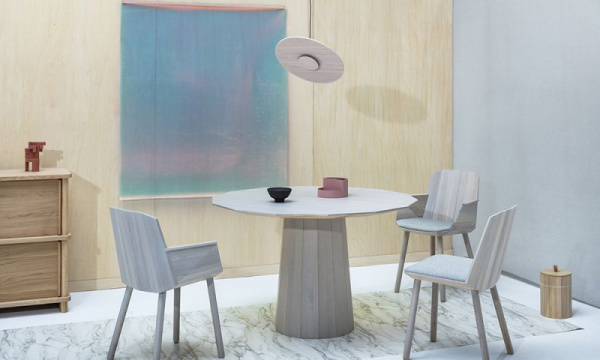 カラーウッドサイドアームチェア / グレインベージュKarimoku New