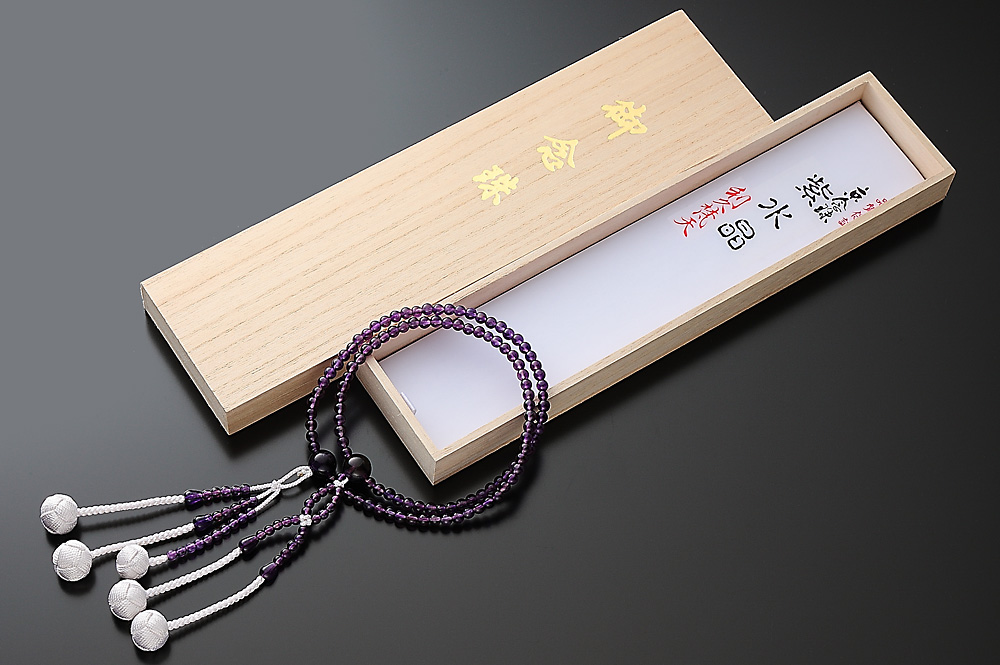 創価学会仏壇 SGI仏壇の金宝堂 高級天然石念珠 【紫水晶（アメジスト）】