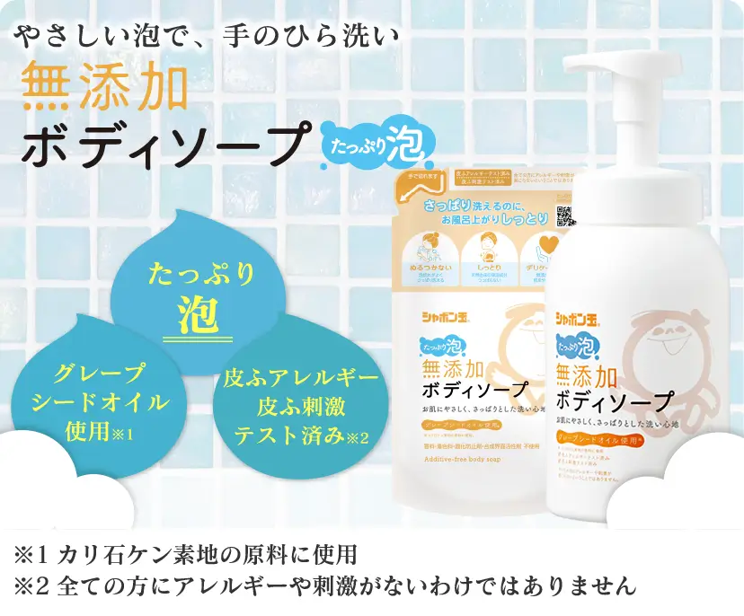 無添加ボディソープたっぷり泡ボトル 570mL | シャボン玉石けん