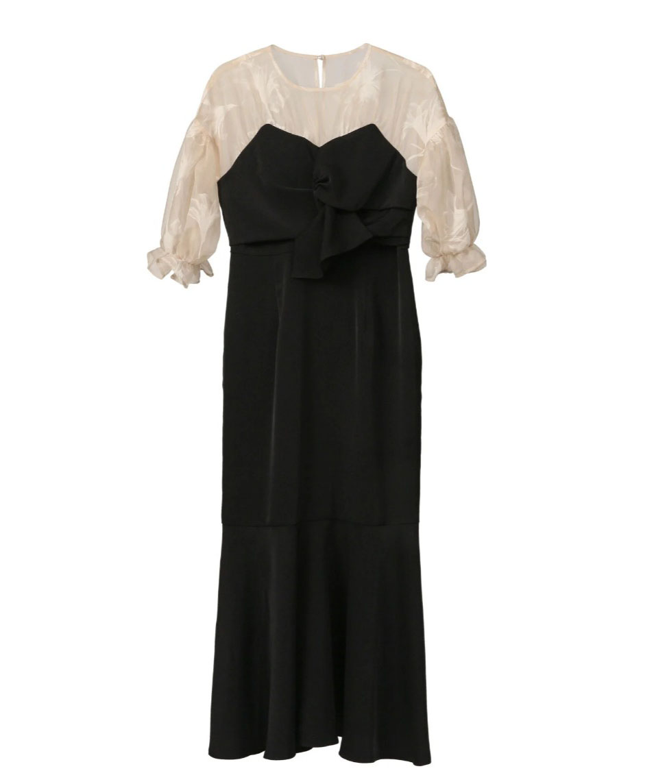 2サイズ】sheer puff dress（black） Acka.（エーシーケーエー）の