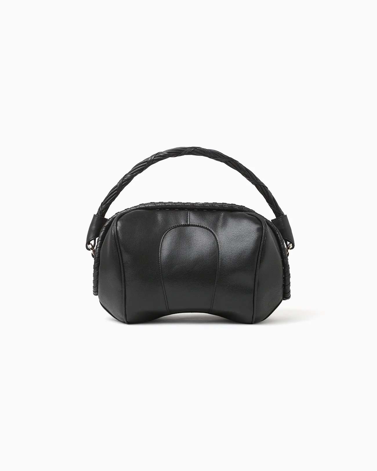 Synthetic Leather Boston Bag - black Mame Kurogouchi