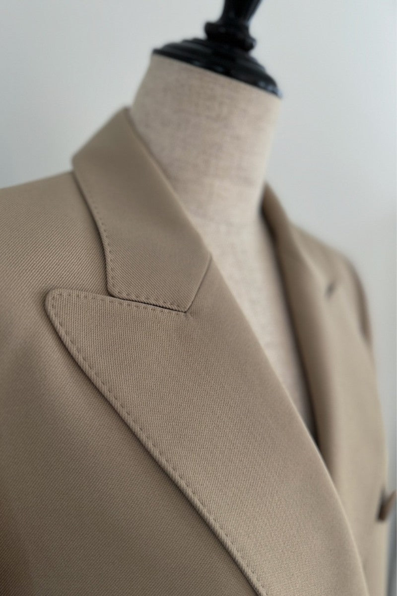 stitched design double breasted tailored jacket – shéller / シェリエ