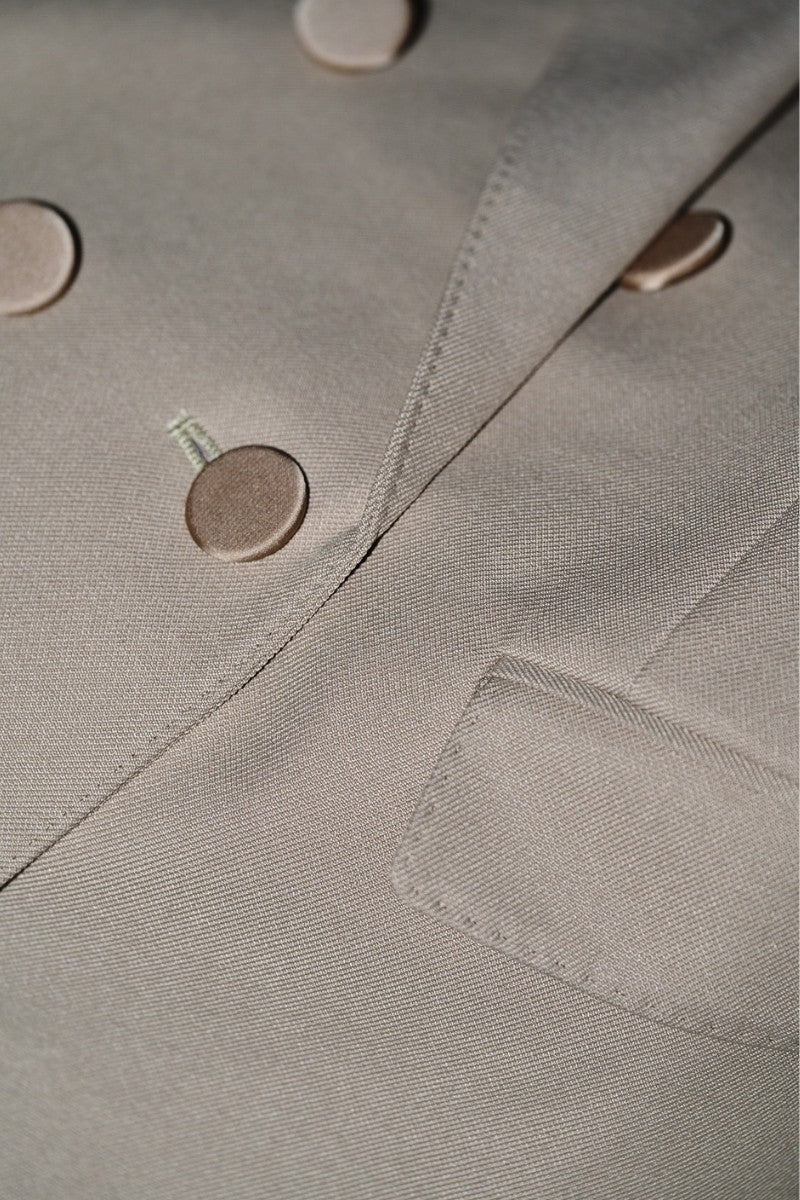 stitched design double breasted tailored jacket – shéller / シェリエ