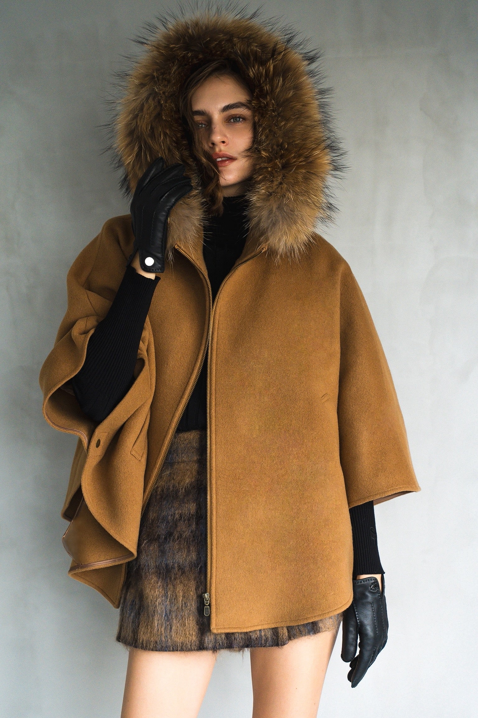 FOX fur cape coat – shéller / シェリエ