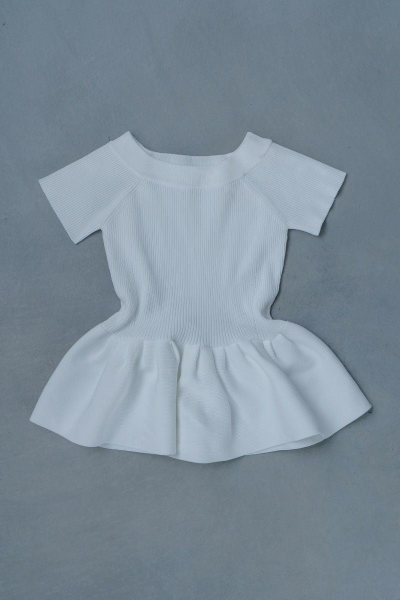 off shoulder knit peplum tops – shéller / シェリエ