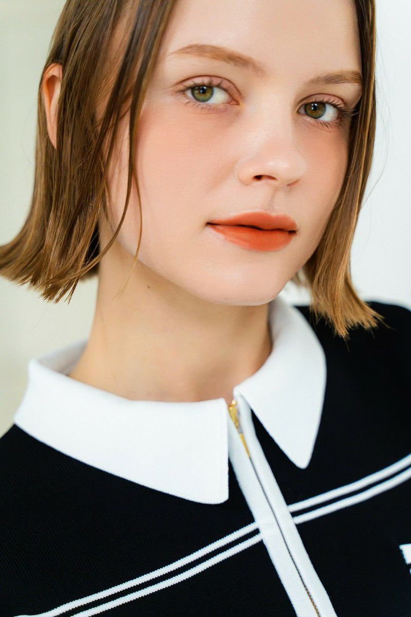 zip bicolor knit dress – shéller / シェリエ