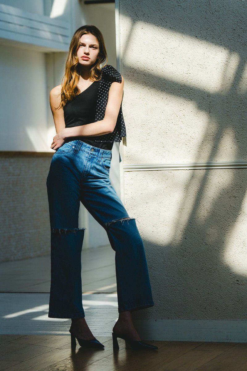 one shoulder ribbon tops – shéller / シェリエ