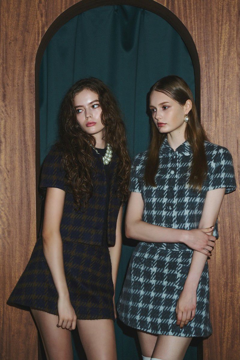 angora check tweed jacket – shéller / シェリエ