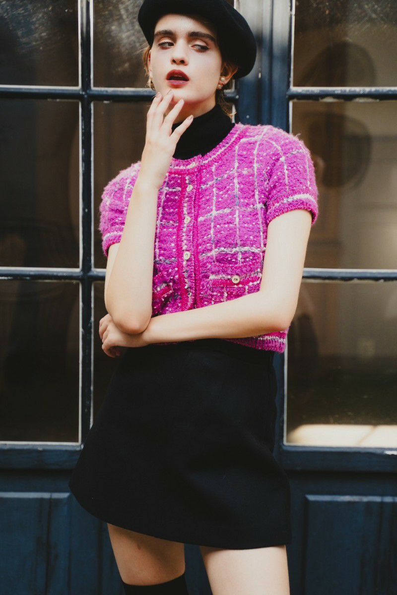 check tweed cardigan – shéller / シェリエ