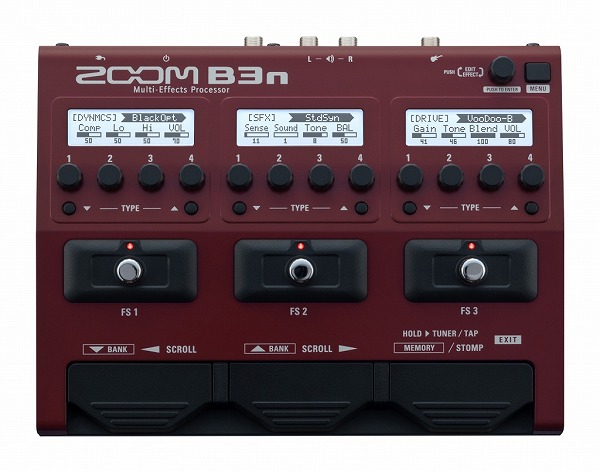 ZOOM超定番、ベース用マルチエフェクターB3の後継機種！B3n在庫