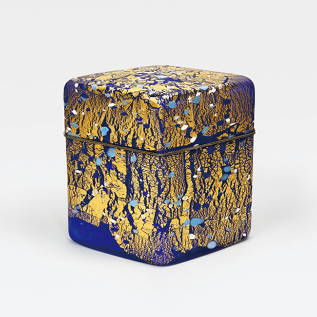 本物保証】藤田喬平 手吹 三日月コップ(5個) 共箱 美品 ガラス工芸