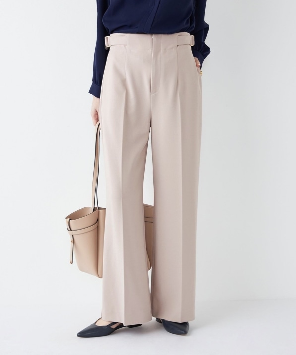 SHIPS Colors:〈手洗い可能〉ストレッチ ジョーゼット ワイドパンツ2