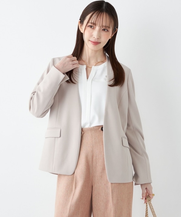 SHIPS Colors:ストレッチ ジョーゼット Vカラージャケット3