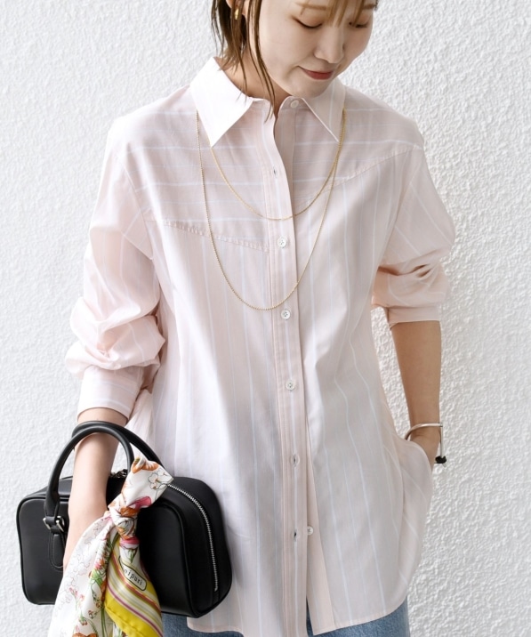 WEB限定】〈洗濯機可能〉アシンメトリー ストライプ シャツ｜ SHIPS