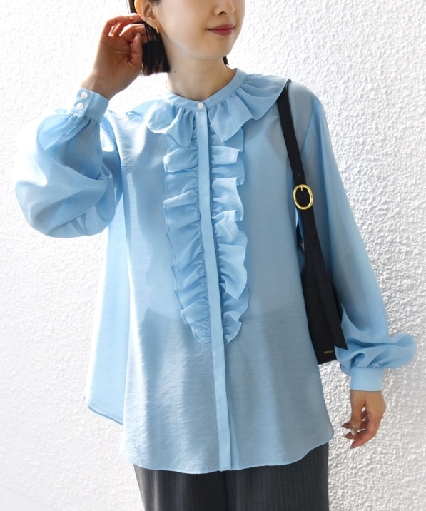 手洗い可能〉エアリー フロント フリル デザイン ブラウス｜ SHIPS